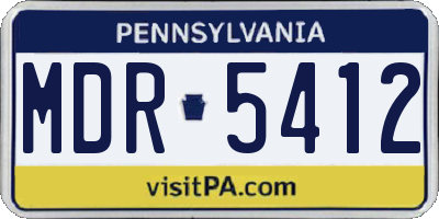 PA license plate MDR5412