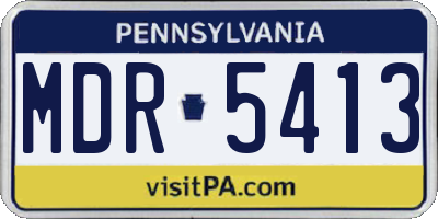 PA license plate MDR5413