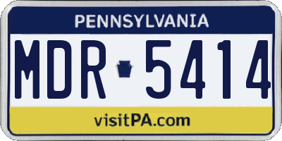 PA license plate MDR5414