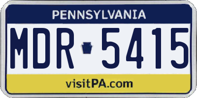 PA license plate MDR5415