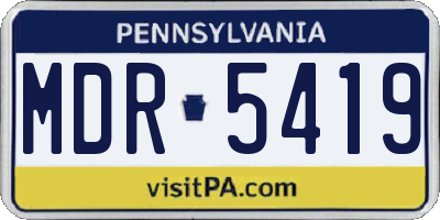 PA license plate MDR5419