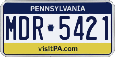 PA license plate MDR5421