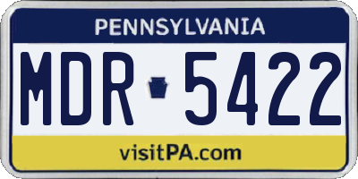 PA license plate MDR5422