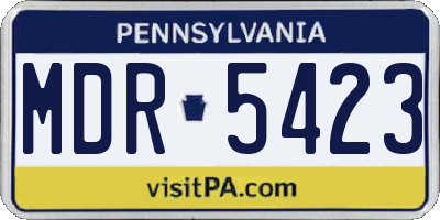 PA license plate MDR5423