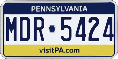 PA license plate MDR5424