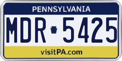 PA license plate MDR5425