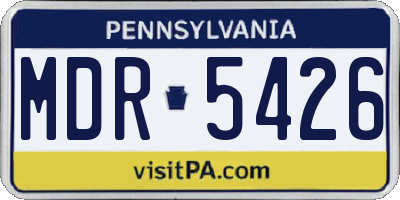 PA license plate MDR5426