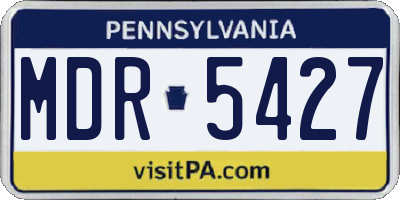 PA license plate MDR5427