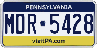 PA license plate MDR5428