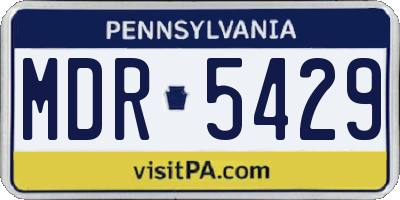 PA license plate MDR5429