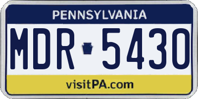 PA license plate MDR5430