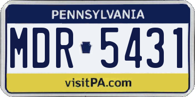 PA license plate MDR5431