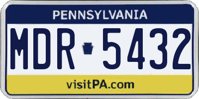 PA license plate MDR5432