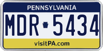 PA license plate MDR5434