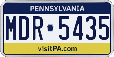 PA license plate MDR5435