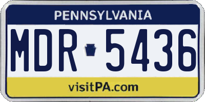 PA license plate MDR5436