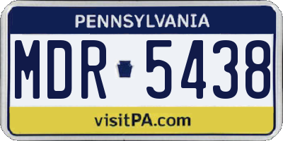 PA license plate MDR5438