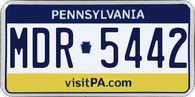 PA license plate MDR5442