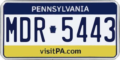 PA license plate MDR5443
