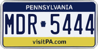PA license plate MDR5444