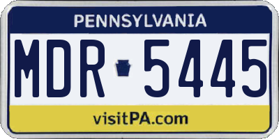PA license plate MDR5445