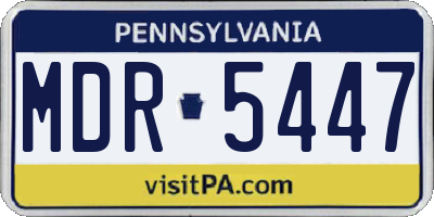 PA license plate MDR5447