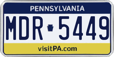 PA license plate MDR5449