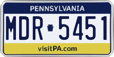 PA license plate MDR5451