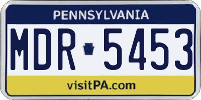 PA license plate MDR5453