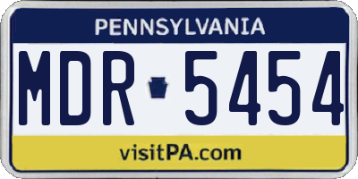 PA license plate MDR5454