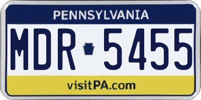 PA license plate MDR5455
