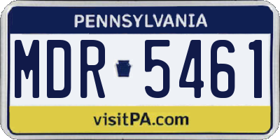 PA license plate MDR5461