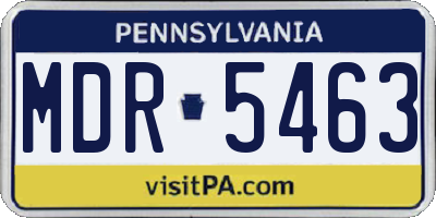 PA license plate MDR5463