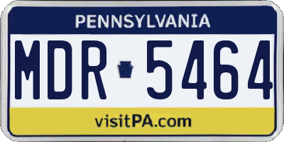 PA license plate MDR5464