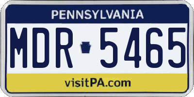 PA license plate MDR5465