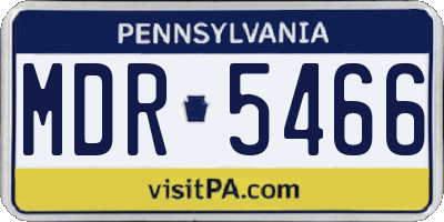 PA license plate MDR5466