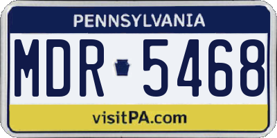 PA license plate MDR5468