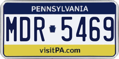 PA license plate MDR5469
