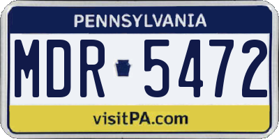 PA license plate MDR5472
