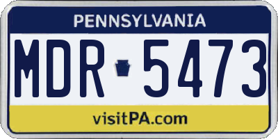 PA license plate MDR5473