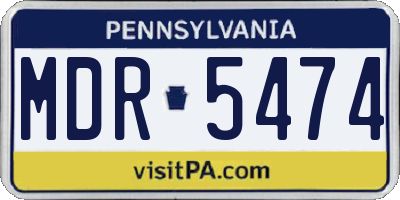 PA license plate MDR5474