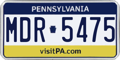 PA license plate MDR5475