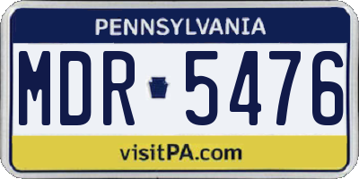 PA license plate MDR5476