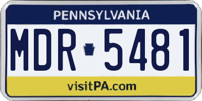 PA license plate MDR5481