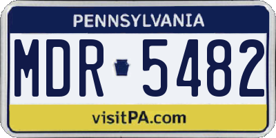 PA license plate MDR5482