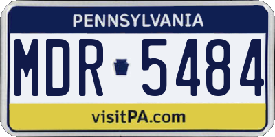 PA license plate MDR5484