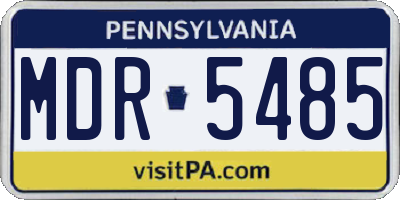 PA license plate MDR5485