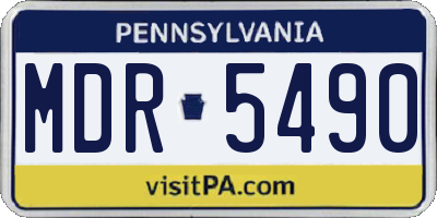PA license plate MDR5490