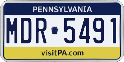 PA license plate MDR5491