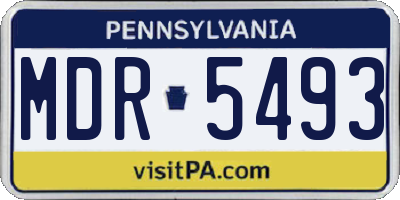 PA license plate MDR5493